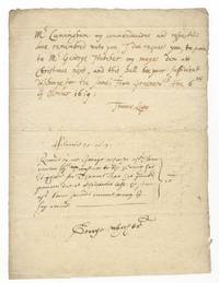 Autograph document signed in full by this noted English violinist and composer requesting payment of wages