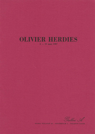 Olivier Herdies 4-19 mars 1967. Galleri A.