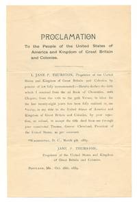 [Handbill or Small Broadside]: Proclamation to the People of the United States of America and...