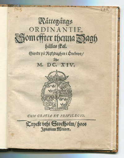 Rättegångs ordinantie, som effter thenna dagh…
