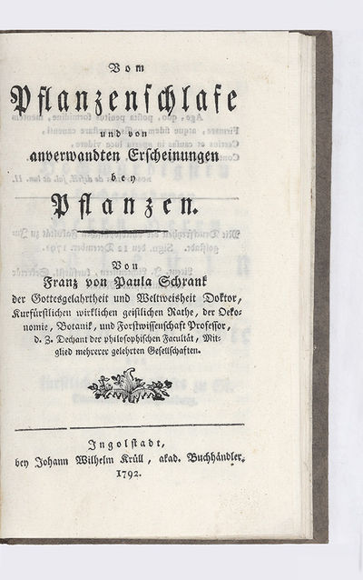 Vom Pflanzenschlafe und von anverwandten Erscheinungen bey Pflanzen