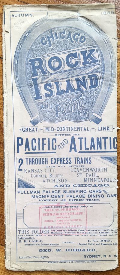 New and Correct Map of the Great Rock Island Route... Between Chicago and Council Bluffs, Kansas City, Leavenworth, Atchison, Minneapolis, St. Paul, and All Points East, West, South-West, and North-West