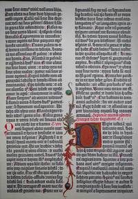 Facsimile leaf of Gutenberg Bible.