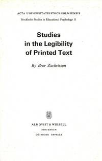 Studies in the Legibility of Printed Text.