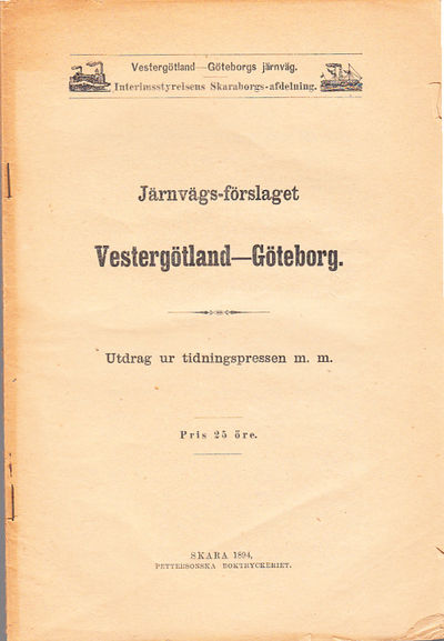 Järnvägsförslaget Vestergötland-Göteborg. Utdrag…
