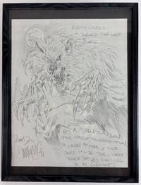 ORIGINAL PENCIL DRAWING WITH CAPTION [Signed]