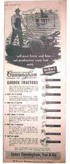 Cunningham Garden Tractor, the 9-in1 Machine. Original March 1949 Advertisement in Southern Planter