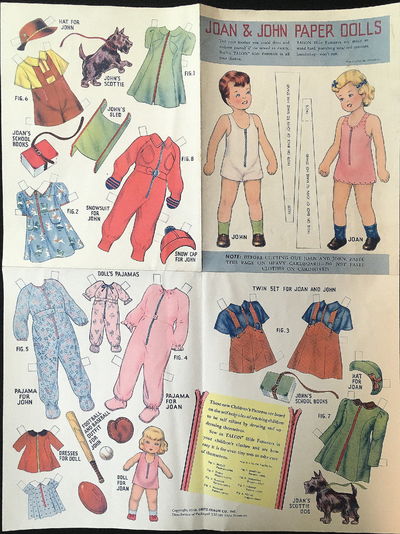 Uncut Joan & John Paper Dolls Promote Talon Zippers