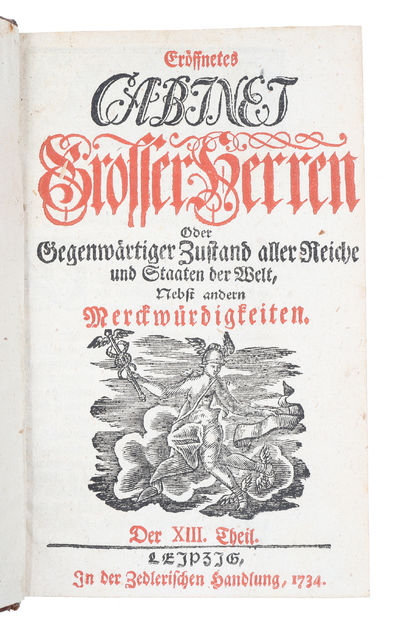 Eröffnetes Cabinet grosser Herren oder gegenwärtiger Zustand aller Reiche und Staaten der Welt nebst andern Merckwürdigkeiten. Vierte auflage. 24 parts. (photo 3)