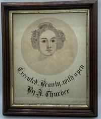Executed Beauty with a Pen " Portrait in Pen & Ink with Watercolor Embellishments by A. Thurber
