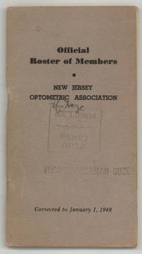 [Cover Title]: Official Roster of Members: New Jersey Optometric Association. Corrected to January 1, 1948