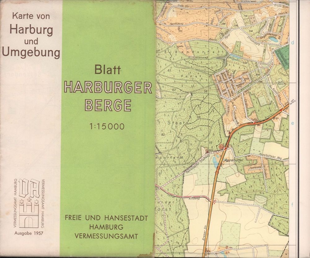 Karte von Harburg und Umgebung: Blatt Harburger Berge.