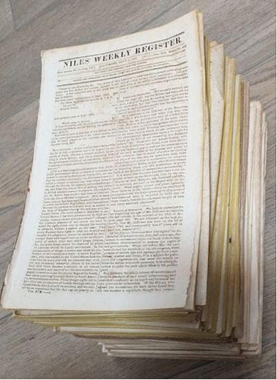 1820-1833 – 138 different issues of the Niles' Weekly Register
