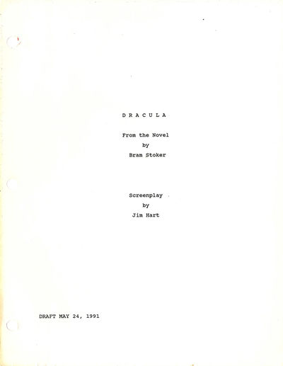 Francis Ford Coppola (director), Bram Stoker (source) DRACULA [released as BRAM STOKER'S DRACULA] (1991) Film script