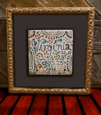 ORIGINAL CERAMIC TILE Presented to Virginia Woolf by Vanessa Bell her sister. One of a kind