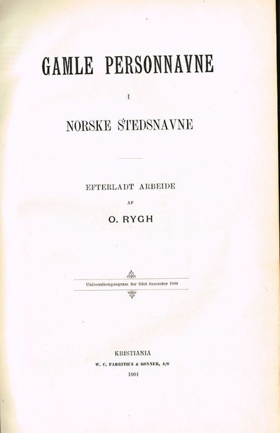 Gamle personnavne i norske stedsnavne. Efterladt…