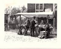 The Book-stall (1877) of Josef Blok in front of the weight-house for butter at the Grote Markt in The Hague