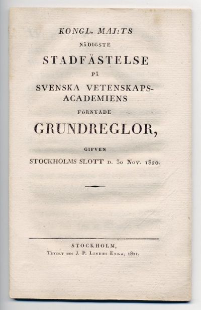 Kongl. maj:ts nådigste stadfästelse på svenska…