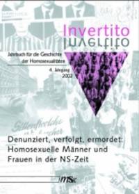 Invertito. Jahrbuch für die Geschichte der Homosexualitäten: Invertito, Jg.4 : Denunziert, verfolgt, ermordet, Homosexuelle in der NS-Zeit von Kirsten Plötz, Herbert Potthoff, Sabine Puhlfürst und Fachverband Homosexualität und Geschichte e.V. Die im Frühjahr 2002 geführte Debatte über die Aufhebung der NS-Urteile und eine kollektive "Wiedergutmachung" belegen die Notwendigkeit, sich mit der Geschichte von Ausgrenzung und Verfolgung homosexueller Männer und Frauen zu beschäftigen. Im 4. Jahrgang von Invertito werden erstmals Gemeinsamkeiten und Unterschiede der Homosexuellenverfolgung in drei Großstädten (Berlin, Hamburg und Köln) analysiert. Der Fall einer als Lesbe denunzierten Lehrerin gewährt Einblicke in die Strukturen sozialer Vorurteile und Konflikte. Artikel zur Situation der Homosexuellen im KZ Dachau und zur Rolle der Kriminalbiologie bei der Verfolgung Homosexueller in Österreich komplettieren die Studien. Mitarbeit Anpassung von: Kirsten Plötz, Herbert Potthoff, Sabine Puhlfürst M