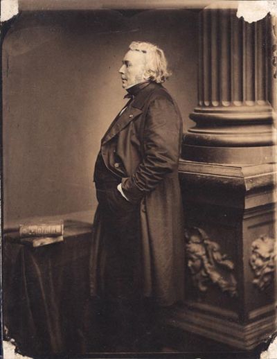 Fine studio sized sepia profile full length portrait by photographer /sculptor Adam Salamon