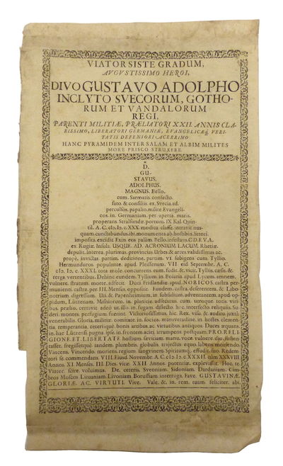 Viator siste gradum, augustissimo heroi, divo…