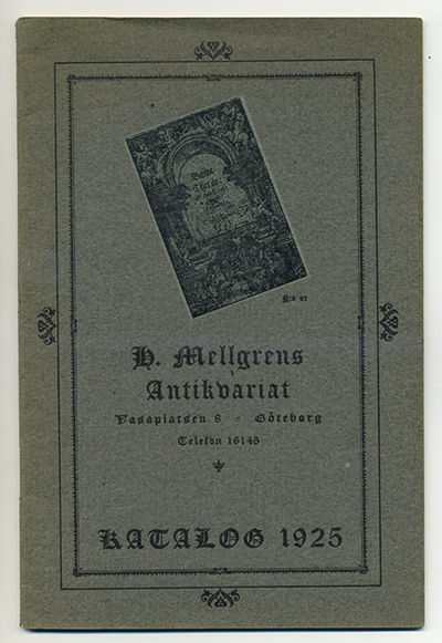 H. Mellgrens antikvariat. Katalog 1925.…