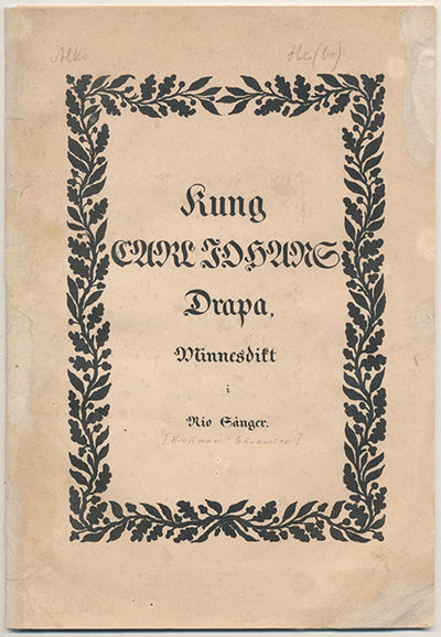 Kung Carl Johans drapa. En minnesdikt i nio…