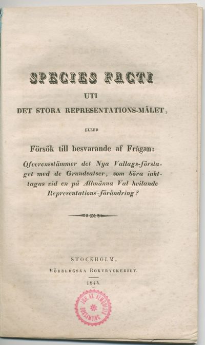 Species facti uti det stora representations…