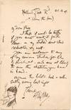 Original drawing in an Autograph Letter Signed, Holland Park Rd., Oct. 18, 1894