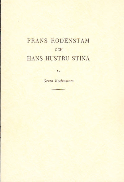 Frans Rodenstam och hans hustru Stina.