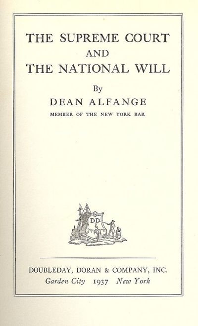 THE SUPREME COURT AND THE NATIONAL WILL
