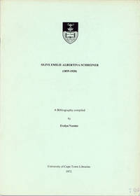 Olive Emilie Albertina Schreiner (1855-1920): A Bibliography