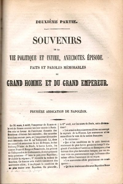Exil et capticité de Napoléon. Extraits du memorial de Saint-Hélène par le Comte de Las-Cases. Et des mémoires d’o’méara, Montholon, Santini, etc. Vie intime. + Souvenirs, anecdotes, épisodes, faits et paroles mémorables du grand homme et du grand empereur. Ouvrage rédigé et mis en ordre par ... (photo 5)