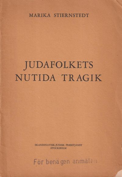 Judafolkets nutida tragik. [Utg. av]…