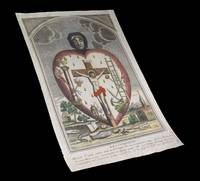 [Eau-forte circa 1700  avec rehauts du temps  l'aquarelle et  l'or] La Contrition, Miroir...