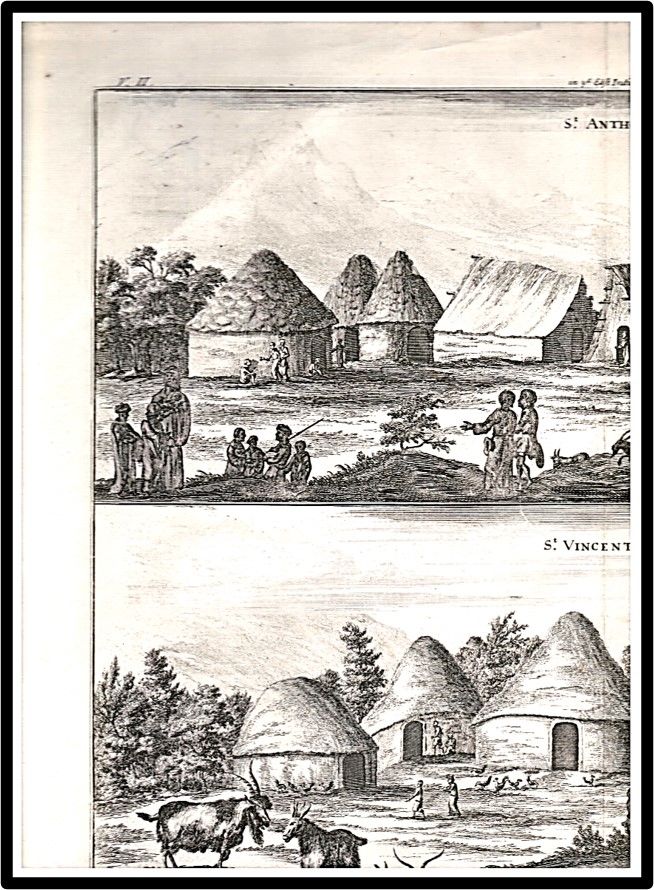 Copperplate 18th Century Engraving Two views of villages on the Islands
