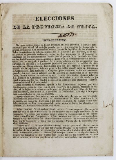 Elecciones de la Provincia de Neiva [caption title]