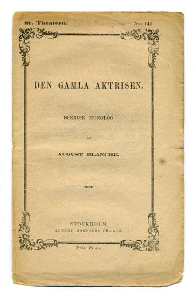Den gamla aktrisen. Scenisk monolog.