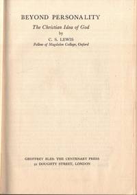 cover of Beyond Personality: The Christian Idea of God