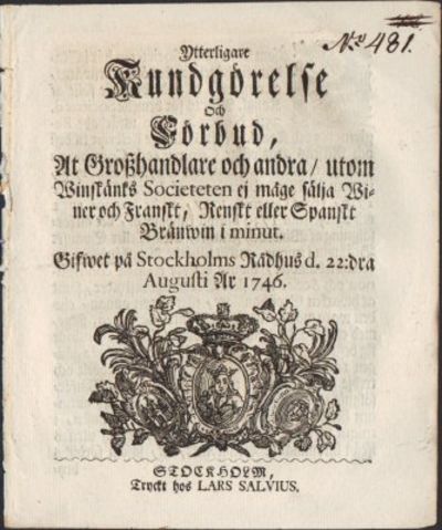 Ytterligare kundgörelse och förbud, at…