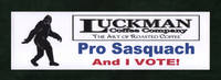 image of 'Pro Sasquatch and I Vote!' Bumper / Laptop Sticker, Circa 2017. Ephemera