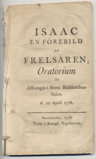 Isaac en förebild af frelsaren, oratorium at…