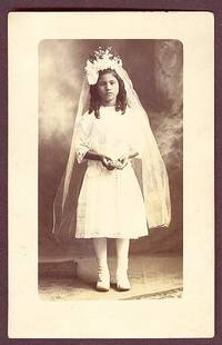 Young Girl in Confirmation Dress : Real Photo Postcard by Photographer Not Indicated