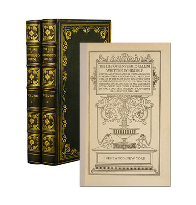 The Life of Benvenuto Cellini written by himself. Edited and translated by John Addington Symonds with a Biographical Sketch of Cellini by the same hand together with an introduction to this edition upon Benvenuto Cellini, artist and writer, by Royal Cortissoz with reproductions of forty original portraits and views illustrating the life. (in 2 vols)