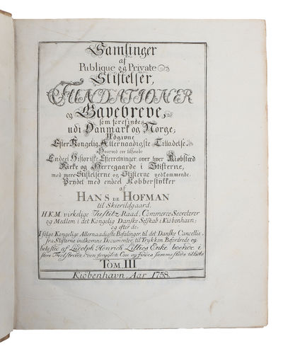 Samlinger af Publique og Private Stiftelser,…