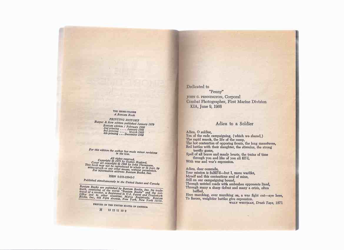 The ShortTimers by Gustav Hasford ( basis for the movie FULL METAL