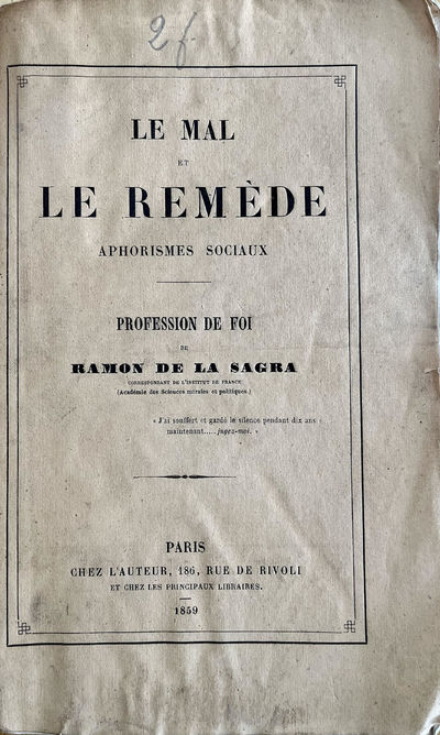 Le Mal et le remède: aphorismes sociaux