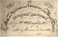 Engraved Invitation to 1834 Series of Midwifery Lectures