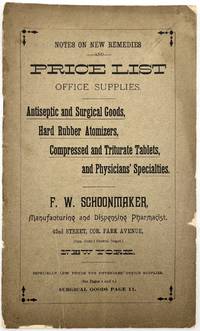 F.W. Schoonmaker Manufacturing and Dispensing Pharmacist Trade Catalogue
