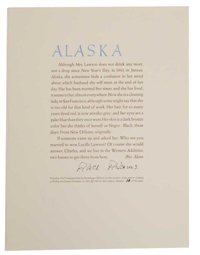Alaska (Signed Broadside)